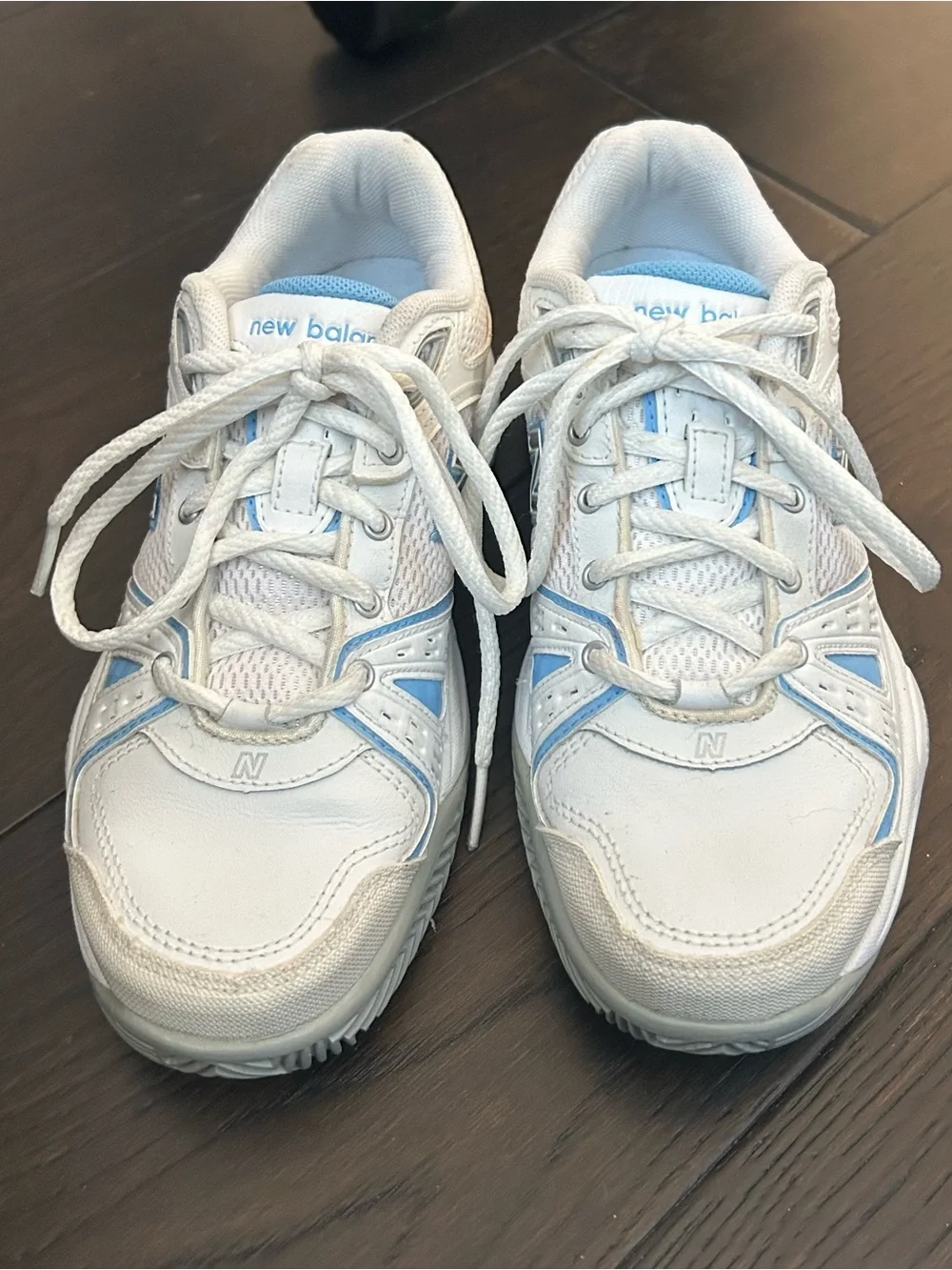 New Balance Women’s 655 WC655WT White Blue Tennis Court Shoes Sneakers 6.5